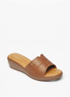 Buy Logo Detail Slip-On Sandals in Saudi Arabia