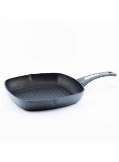 Buy Granite grill pan size 28 cm gray color in Saudi Arabia