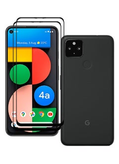 اشتري 2 Pieces Tempered Glass Screen Protector 5D Designed For Google Pixel 4a 5G Full Glue Edge to Edge Full Screen Coverage And Bubble Free في الامارات