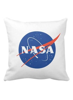 Buy Square pillow with "NASA logo" print, white, size 40x40 cm in Saudi Arabia