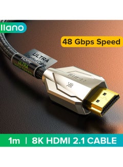 Buy HDMI 2.1 Cable 8K/60Hz 4K/120Hz 2K144Hz Ultra High-Speed 48Gbps Cable 3D HDR Cable For PC Laptop HDTV PS5 PS4 Splitter Switch Audio Video - 1M in UAE