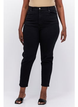 اشتري Women Regular Fit Plain Non Stretch Jeans, Black في الامارات