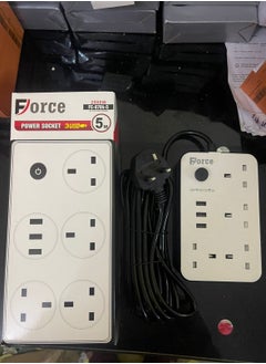 Buy Force Power Socket 5m Electrical connection with 3 USB Power Strip several strong and Extension Cord  durable 5 meters. outlets in Saudi Arabia