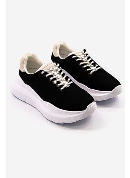 Buy Women Lace Up Sport Shoes, Black in Saudi Arabia