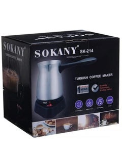 Buy Sokany Turkish and Greek Coffee Maker, Portable Electric Water-Resistant Stainless Steel Coffee Maker, 500ml Home Water Heating Pot, SK-214, Black in Egypt