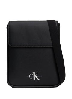 Buy Unisex Crossbody Phone Bag -  smooth faux leather exterior , Black in Saudi Arabia