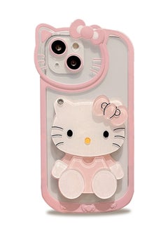 Buy iPhone 15  Plus Case cover cat Pattern with camera len protector anti-scratch anti-drop Strap for Women Girls, Soft TPU Full Protective Cover back comfortable touch feeling accessory in Saudi Arabia