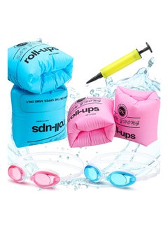 Buy 5 Pack Arm Floaties with Anti Fog Adjustable Kid's Swimming Goggles PVC Inflatable Arm Float Rings Arm Bands Toddler Children Swimming Gear Arm Swimming Ring in Saudi Arabia
