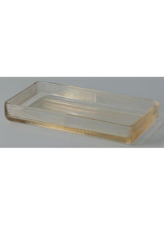 اشتري Delia Glass Tray Gold 23.5x13x3.2Cm في الامارات