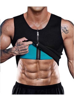 Buy Men Sweat Vest Waist Trainer Body Shaper Hot Neoprene Sport Fitness Gym Workout Sauna Tank Top in UAE