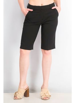 اشتري Women Pull On Plain With Side Pocket Short, Black في السعودية