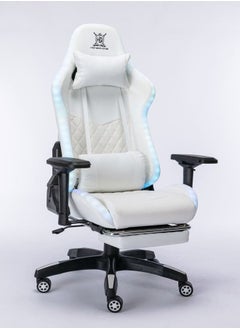 Buy Gaming Chair with LED Light RGB Reclining Chair with Footrest Large Ergonomic Computer Desk Chair in Saudi Arabia