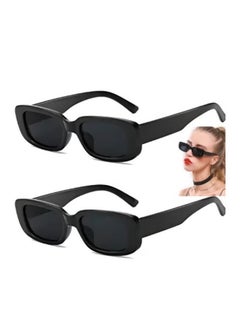 Buy Retro Rectangle Sunglasses Women and Men Vintage Small Square Sun Glasses Protection Glasse Vintage Driving Glasses 90s Fashion Narrow in Saudi Arabia