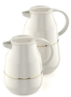 Buy A set of 2-piece thermos for tea and coffee made of high-quality plastic with a high-quality heat-preserving glass interior in Saudi Arabia