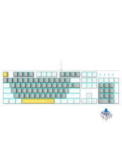 اشتري Z-14 104key Mechanical Gaming Keyboard with Blue Blacklight Grey White-Blue Switches في السعودية