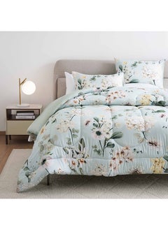 Buy Designora Rosa 3-Piece Comforter Set 200x240cm - Sage in UAE