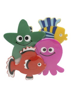 Buy 4-Piece Sea Animals Non-Slip Shower Mat Set for Children Multicolour 1.27 x 8.99 x 8.99 cm 721025 in Saudi Arabia