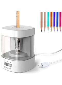 Buy Electric Pencil Sharpener, Auto-Stop Feature and Heavy Duty Helical Blade Pencil Sharpener, USB and Battery, Operated 3 Adjustable Sharpening Modes, for 6-8mm Diameter Pencils, for Student and Office in Saudi Arabia