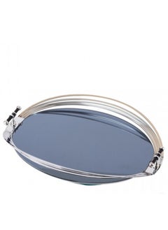 Buy Serving tray with mirror silver color 33*45 cm in Saudi Arabia