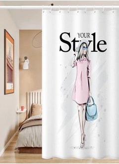 Buy Cute Girl Printed Shower Curtain in UAE