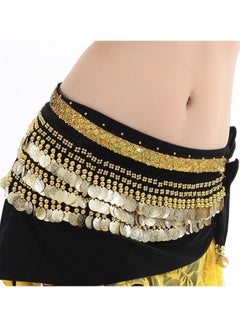 اشتري Women's Belly Dancing Belt Colorful Dance Waist Chain Belly Dance Hip Scarf Belt With Coins في السعودية