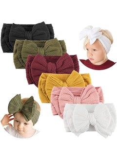 Buy Baby Nylon Headband Hairband with Bow Elastic Accessories, Handmade Baby Headband Soft Stretch Nylon Hairband Bow for Newborn Baby Toddler Girls,Nylon elastic headband, soft and comfortable - 6 Pack in Saudi Arabia