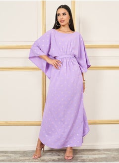 اشتري Embroidered Batwing Sleeves Self Tie Up Kaftan في السعودية