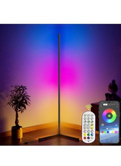 Buy Smart led RGB Corner Floor Lamp with Remote Control Color Change LED Minimalist Nordic Style UK Plug Lamp Perfect for Living Rooms & Bedrooms in UAE