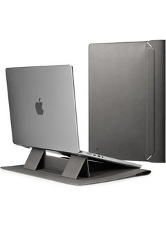 اشتري Laptop Sleeve Valentinus S 15 15.6 16 inch, for MacBook Pro, Built in Magnetic Flap with [Foldable Stand] Leather Laptop Case Cover, Laptop Pouch Bag - City Gray في الامارات