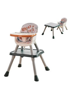 Buy Baby High Chair, 4 in 1 Kids Stool Table Chair Set with Removable Tray, Convertible Kids Learning Table in Saudi Arabia