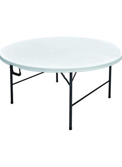 اشتري White Portable Plastic Round Folding Table for Dining Ø150cm ZY150QL for Buffeet Party Picnic Stuff Indoor Outdoor of max 12 Person في الامارات