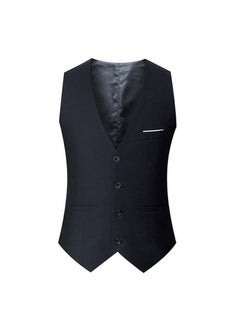 Buy Brand New Mens Suit Vest Slim Fit Sleeveless WaistcoatBlack vest one-piece Black vest one-piece in Saudi Arabia