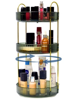Buy Makeup Organizer, Luxury Acrylic Make Up Organizer, Lazy Susan 360° Rotating Skincare Organizer, Showcase Your Cosmetic Collection with 3 Tier Green Makeup Stand 47x23x23cm in UAE