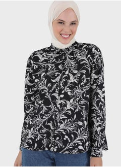 Buy Printed Collar Neck Top in UAE