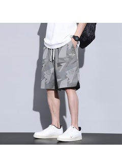 Buy Summer Breathable Camo Cargo Shorts for Men K251 gray in Saudi Arabia