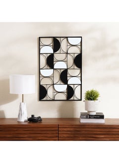 Buy Helve Metal And Mirror Wall Art 76X1.5X50.5Cm - Black in UAE