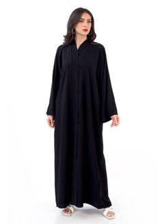 Buy Plain black abaya with wide sleeves in Saudi Arabia