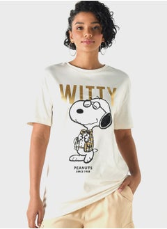 Buy Snoopy Dog Print T-Shirt in UAE