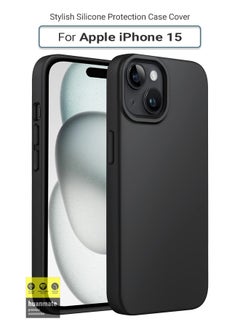 Buy Stylish Silicone Case Cover For Apple iPhone 15 Black in Saudi Arabia