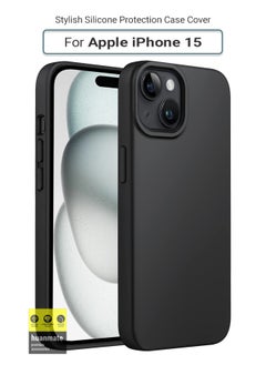 Buy Stylish Silicone Case Cover For Apple iPhone 15 Black in Saudi Arabia