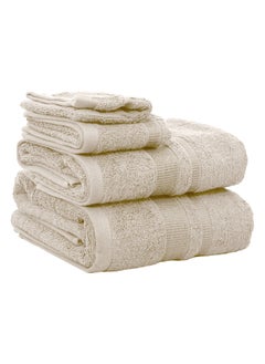 Buy 4 Piece Towel Set 550 GSM Quick Dry Highly Absorbent Thick Soft Hotel Quality in UAE