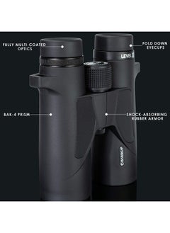 اشتري AB12772 Level HD Waterproof Binoculars 10x42, Black في الامارات