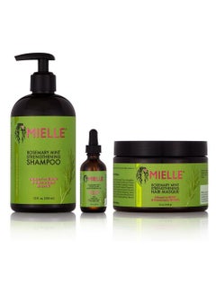 Buy Rosemary Mint Strengthening Shampoo, Hair Masque, Scalp & Hair Strengthening Oil (Serum)  Deal Gift Set in UAE