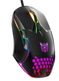 Buy Gaming Mouse Onikuma CW902 Wired with Upto 6400 DPI, RGB Lighting and Braided Cable(Black) in UAE