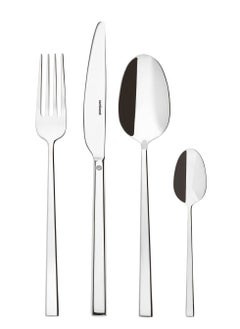 Buy Sambonet Cutlery Set Made With Stainless Steel Attractive Design With Shining Silver Colour Forks Spoons Knives Teaspoons (6 Pcs Each) Total 24 Pcs. in UAE