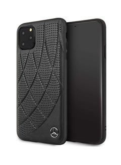 اشتري Mercedes-Benz Hard Case Quilted Perforated Leather For iPhone 12-12 Pro- Black في مصر