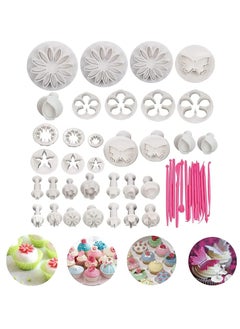 Buy Flower Cutters for Sugarcraft, Cake Decorating Tools Fondant Cutters, Rose Flower Alphanumeric Characters Moulds Set for Fondant Almond Sugar Syrup Biscuits Chocolate(47pcs) in UAE