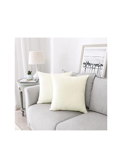 Buy Soft Thick Velvet Throw Pillow Covers Decorative Square Cushion Cover For Couch Sofa Bedroom Living Room - set of 2 Pieces Vanelia Lattee 50 x 50 CM in Egypt