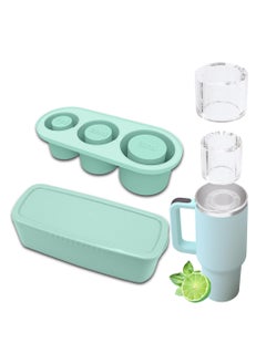 اشتري Ice Cube Tray Molds for Cups, Silicone Ice Cube Maker With Lid, for Making 3 Hollow Cylinder Ice Cube Molds, for 30-40 Oz Cups for Chilling Cocktails, Whiskey, Drinks, Coffee في السعودية