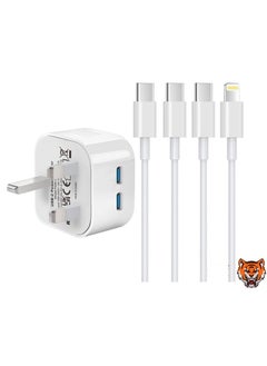 اشتري "2-Pack iPhone 16 Charger – Fast USB-C to Lightning Cable & Plug for iPhone 16/15/14/13/12/11 Pro/Pro Max/XS Max/XR/SE/8 Plus, iPad Pro Air Mini (1M)" في الامارات